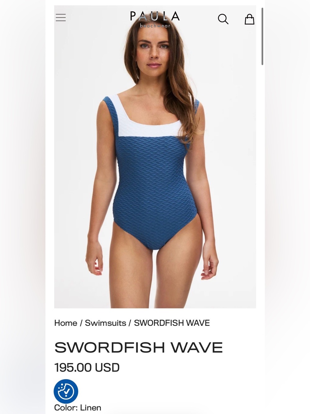 PAULA Beachwear Blue Swimsuit